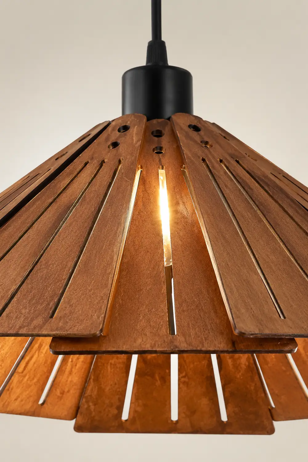 Samuels Retro Pendant Light, Metal & Wood - Lumpaz