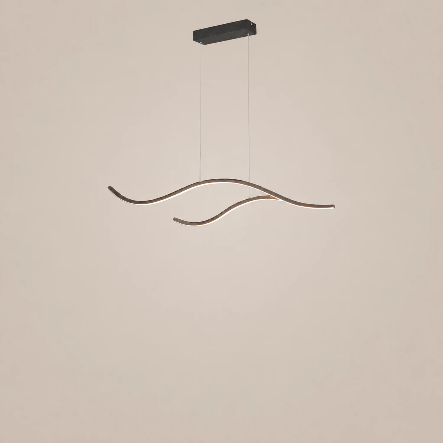 Curved Linear Pendant Light, Black/Gold - Lumpaz