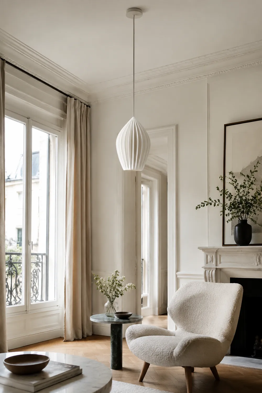 Ceramic Ribbed Pendant light - Lumpaz