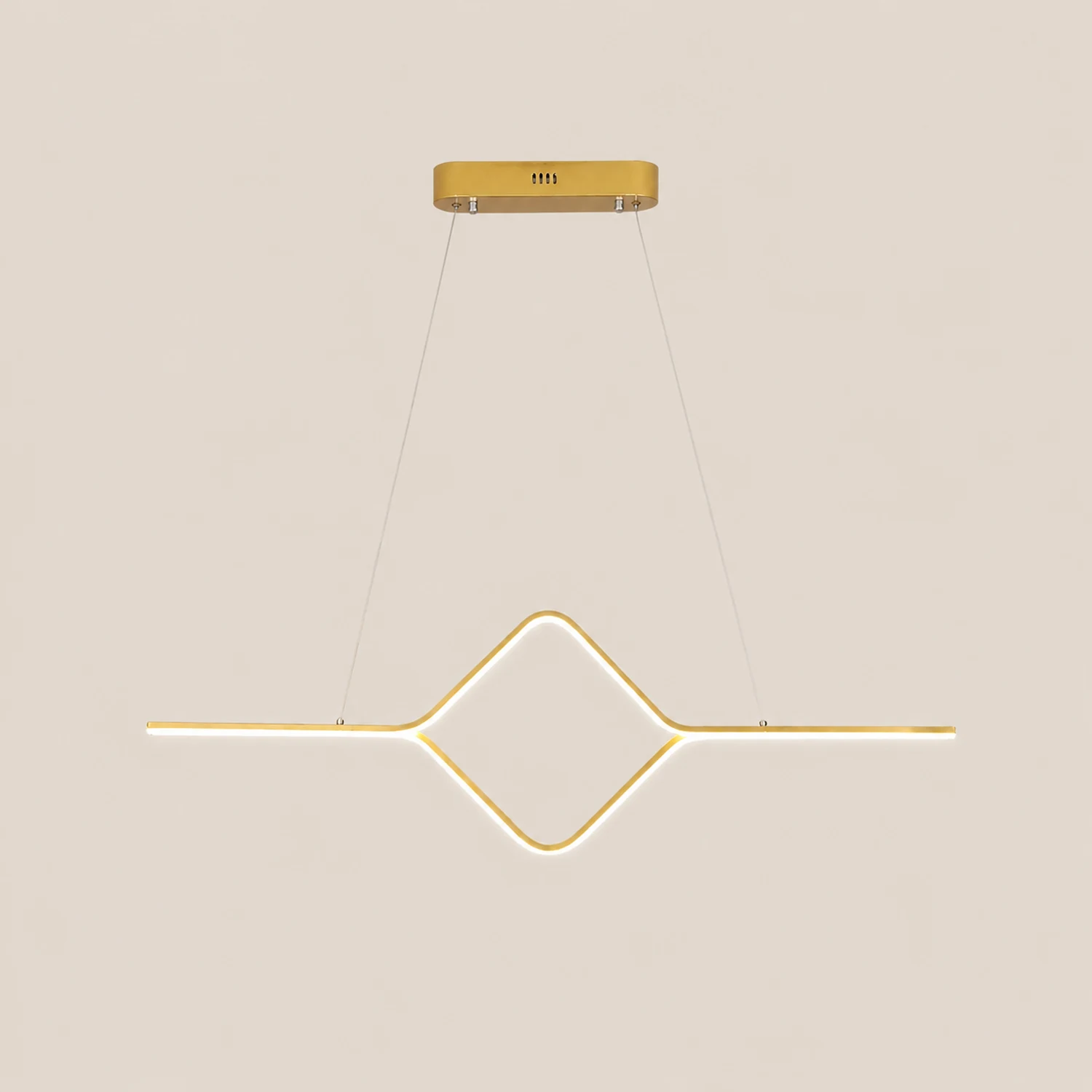 Bouvet Modern Linear Square Pendant Light, , Gold/Black - Lumpaz