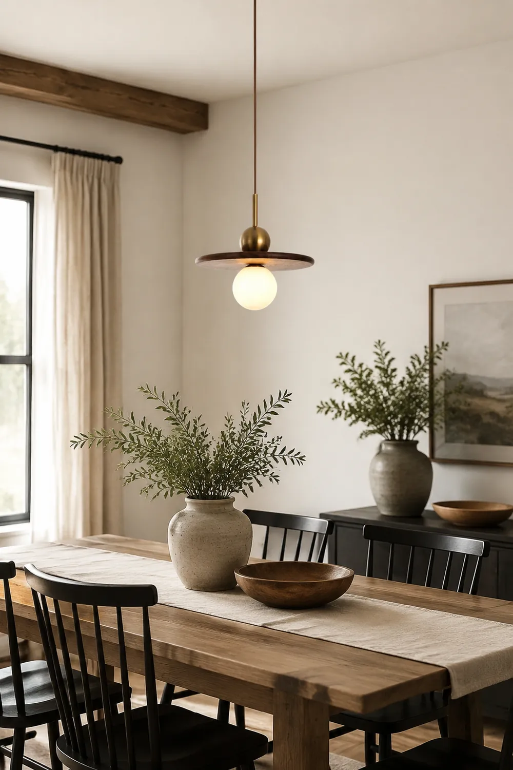 Flying Saucer Walnut Pendant Lamp - Lumpaz