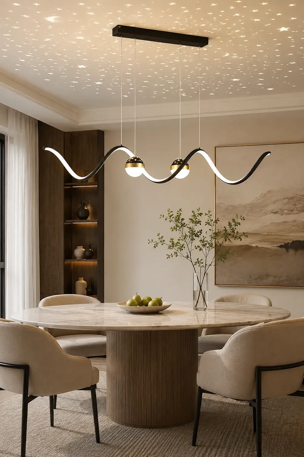 Madina Nordic Globe Wavy Metal/Acrylic Pendant Light - Lumpaz