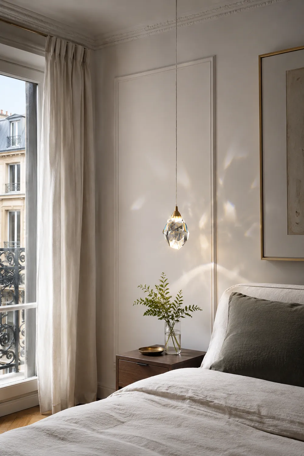 Kristy Moonshadow Crystal Pendant Light, Gold, Bedroom/Dining Room - Lumpaz