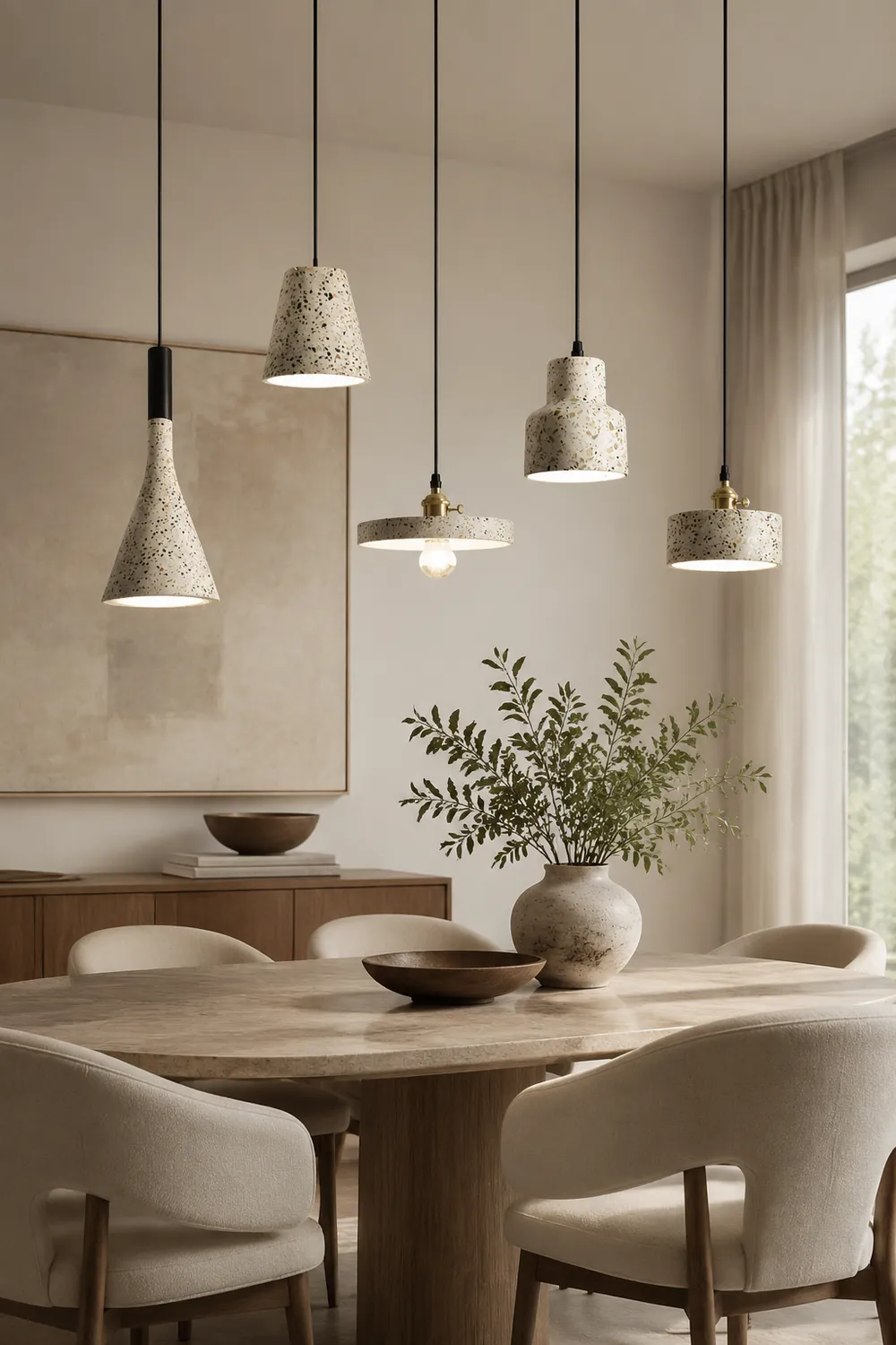 Sumait Zaid Modern Metal/Stone Pendant Light, 5 Style - Lumpaz