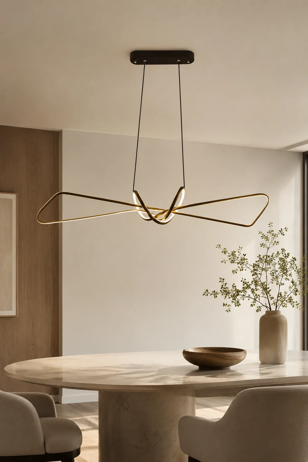 Bouvet Minimalist Geometric Metal Adjustable Pendant Light - Lumpaz