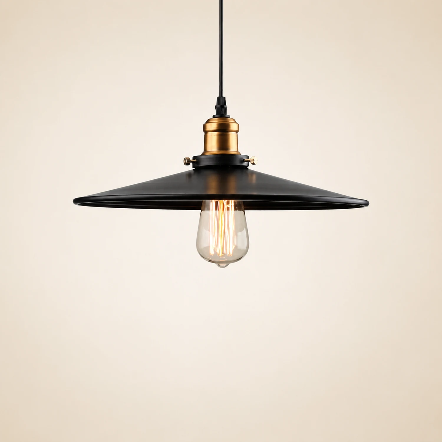 Alessio Modern Industrial Pot Metal Pendant Light, Black - Lumpaz