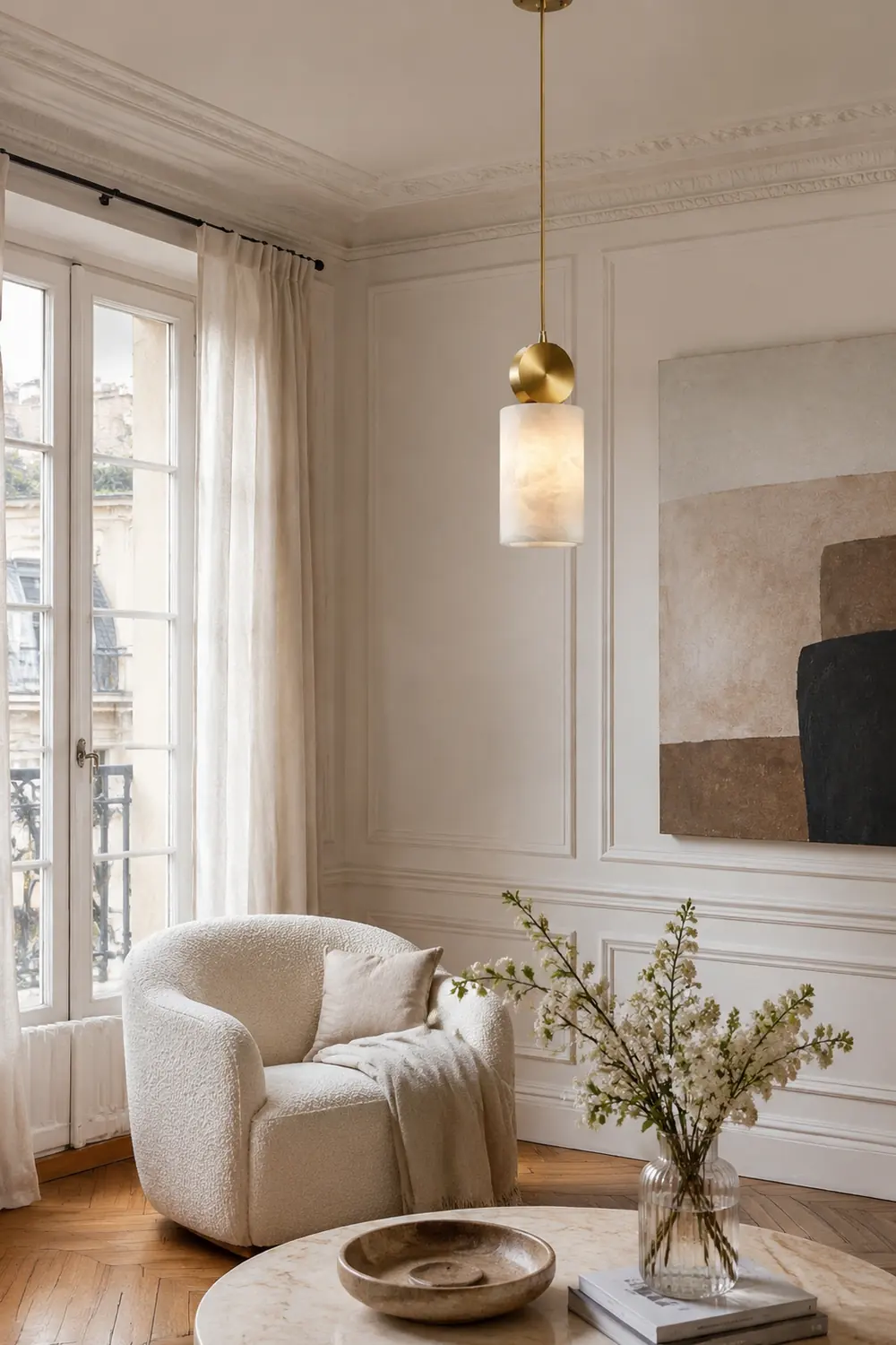 Etruscan Aabaster Pendant Light - Lumpaz