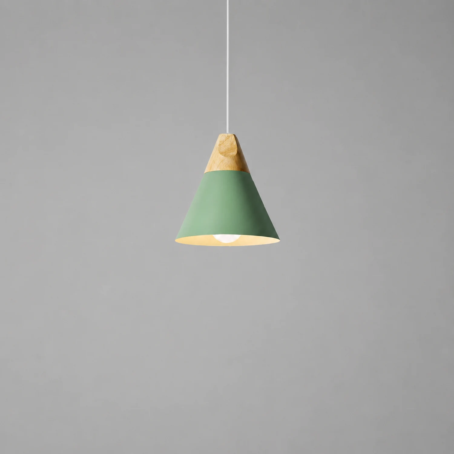 Morandi Multi-Shaped Wood And Metal Pendant Light, 6 Colors - Lumpaz