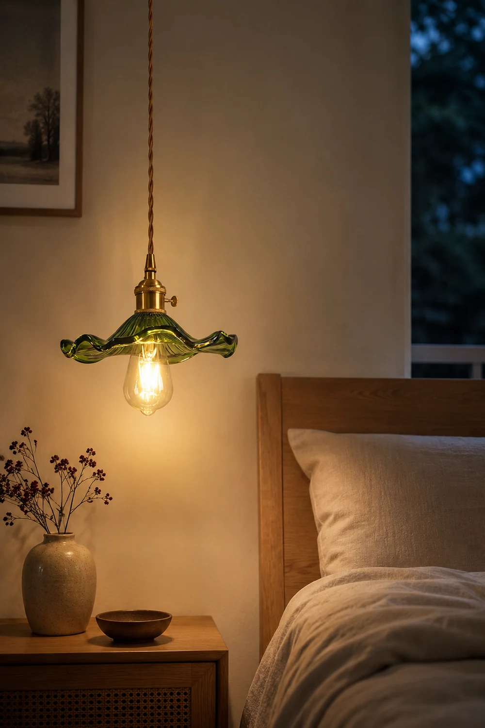 Glass Hibiscus Flower Pendant Light - Lumpaz