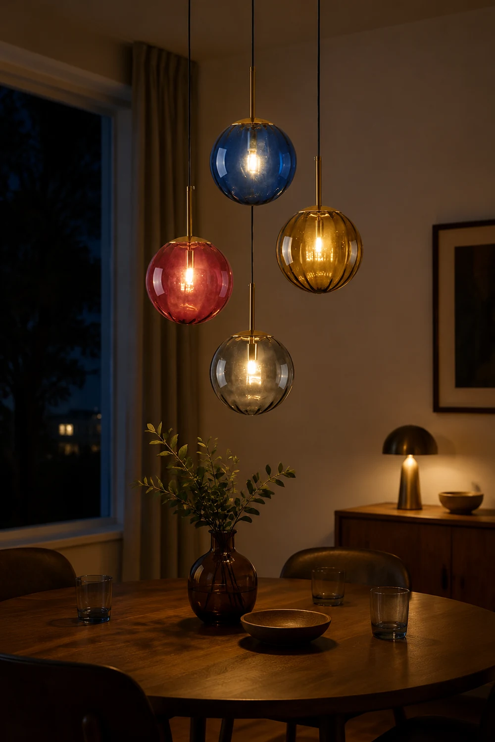 Hailie Modern Pendant Light Clear Bubble Gradient, Glass - Lumpaz