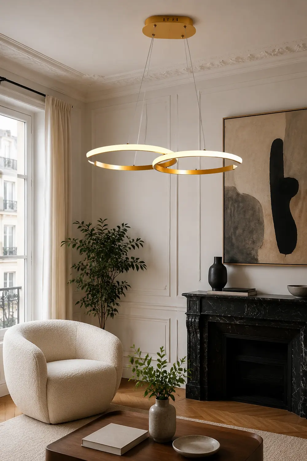 Modern Minimalist Pendant Light, Double-C - Lumpaz