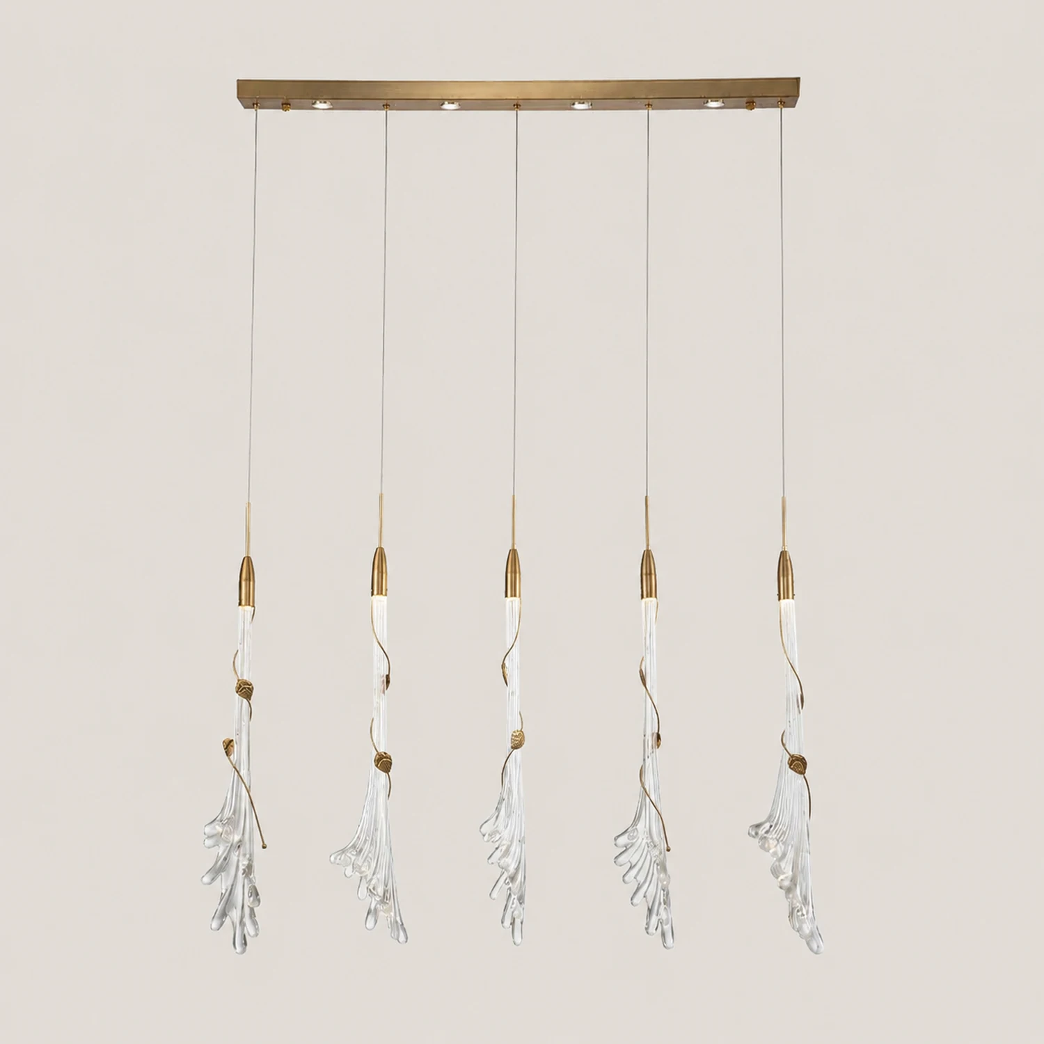 Sanna Elegant Flower Metal/Glass Pendant Light, Bedroom - Lumpaz