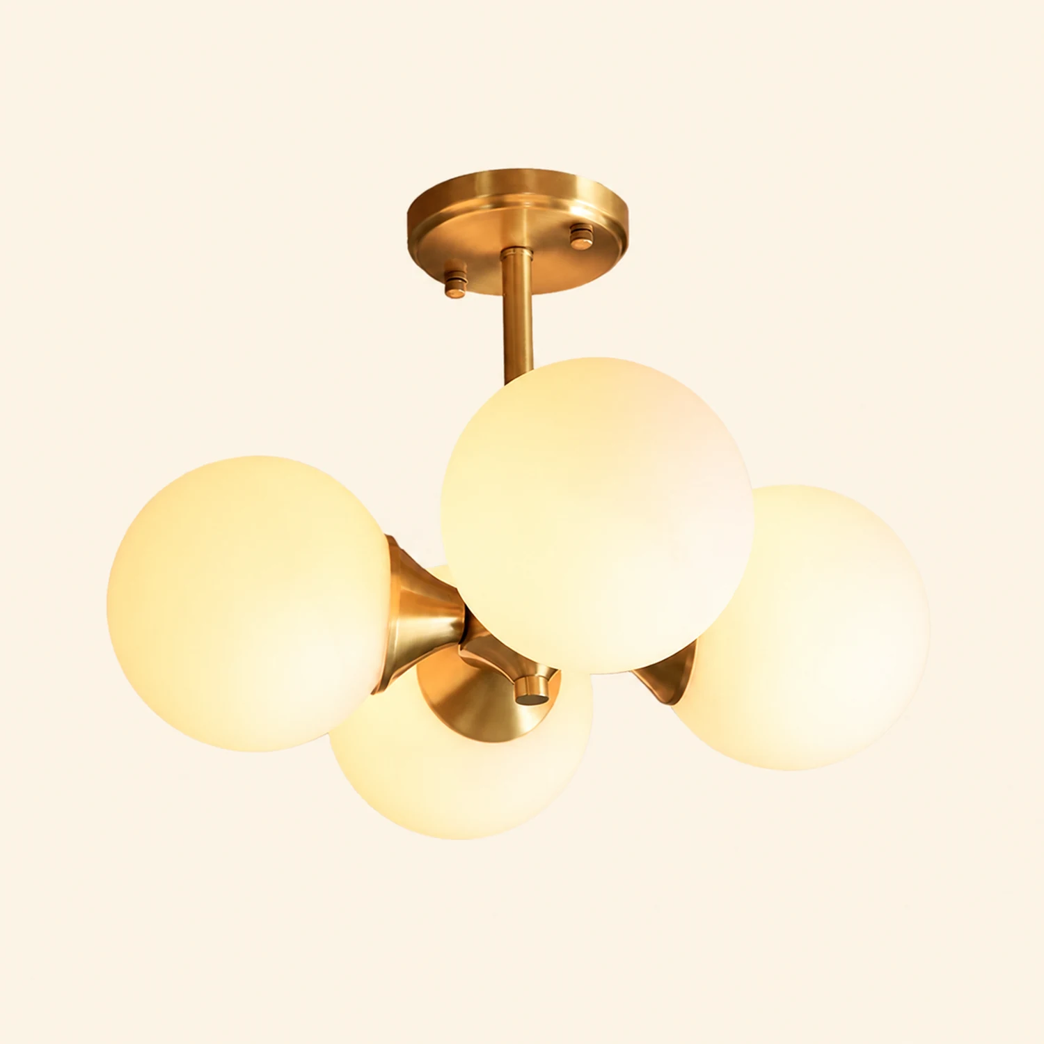 Valentina Vintage Globe Glass Art Deco Pendant Light, Bedroom - Lumpaz