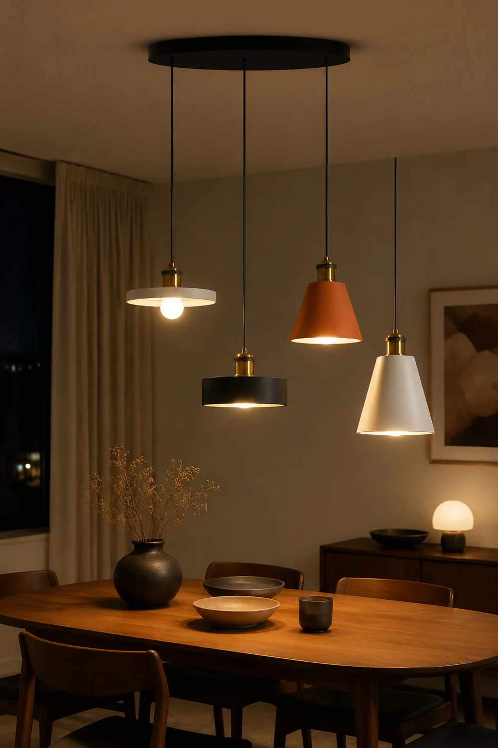 Morandi Pendant Light Colorful Art Deco, Metal/Resin, Bedroom - Lumpaz