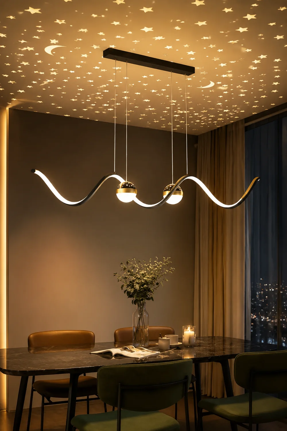 Madina Nordic Globe Wavy Metal/Acrylic Pendant Light - Lumpaz