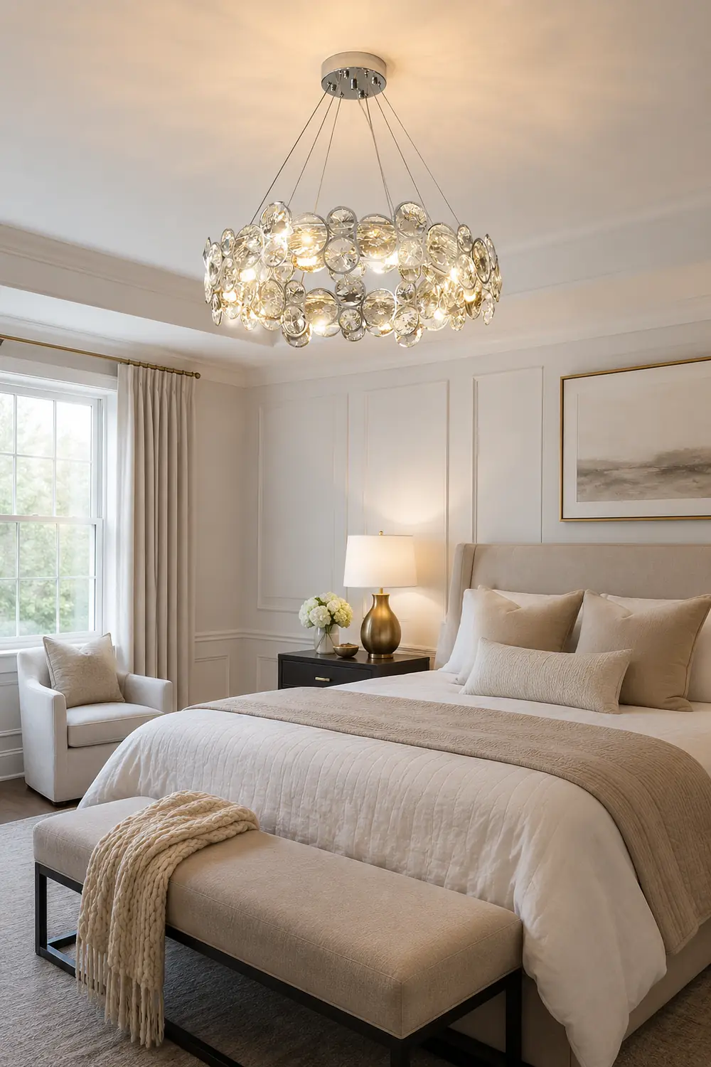 Chrome Round Crystal Chandelier - Lumpaz