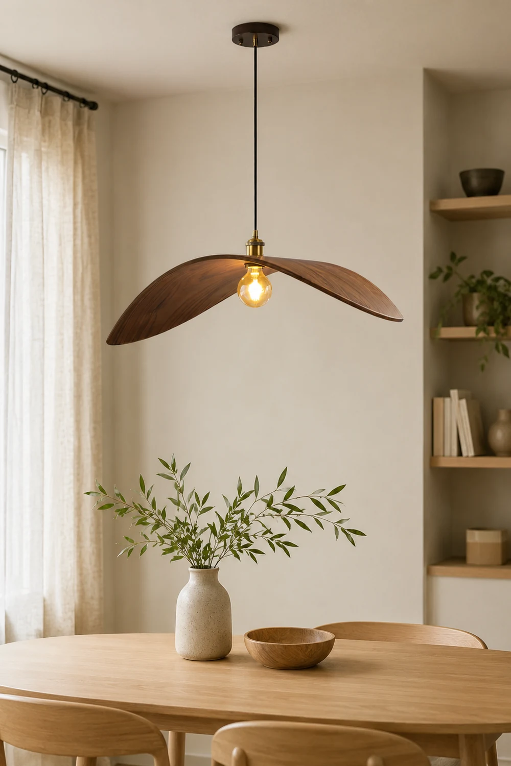 Curve Wooden Pendant Lamp - Lumpaz