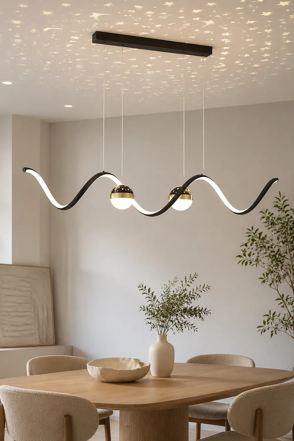 Madina Nordic Globe Wavy Metal/Acrylic Pendant Light - Lumpaz