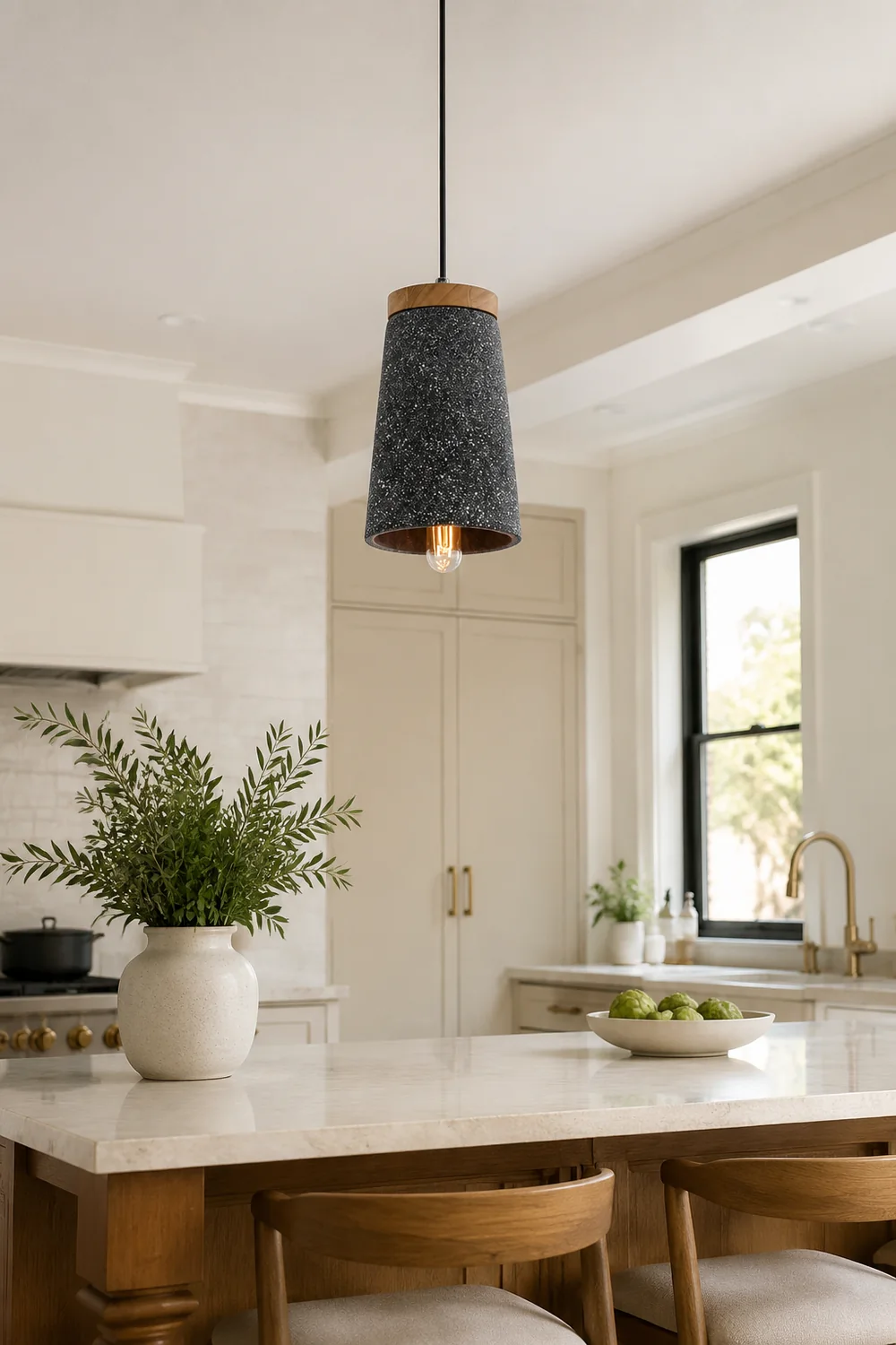 Coburg Wood Cement Pendant Light - Lumpaz