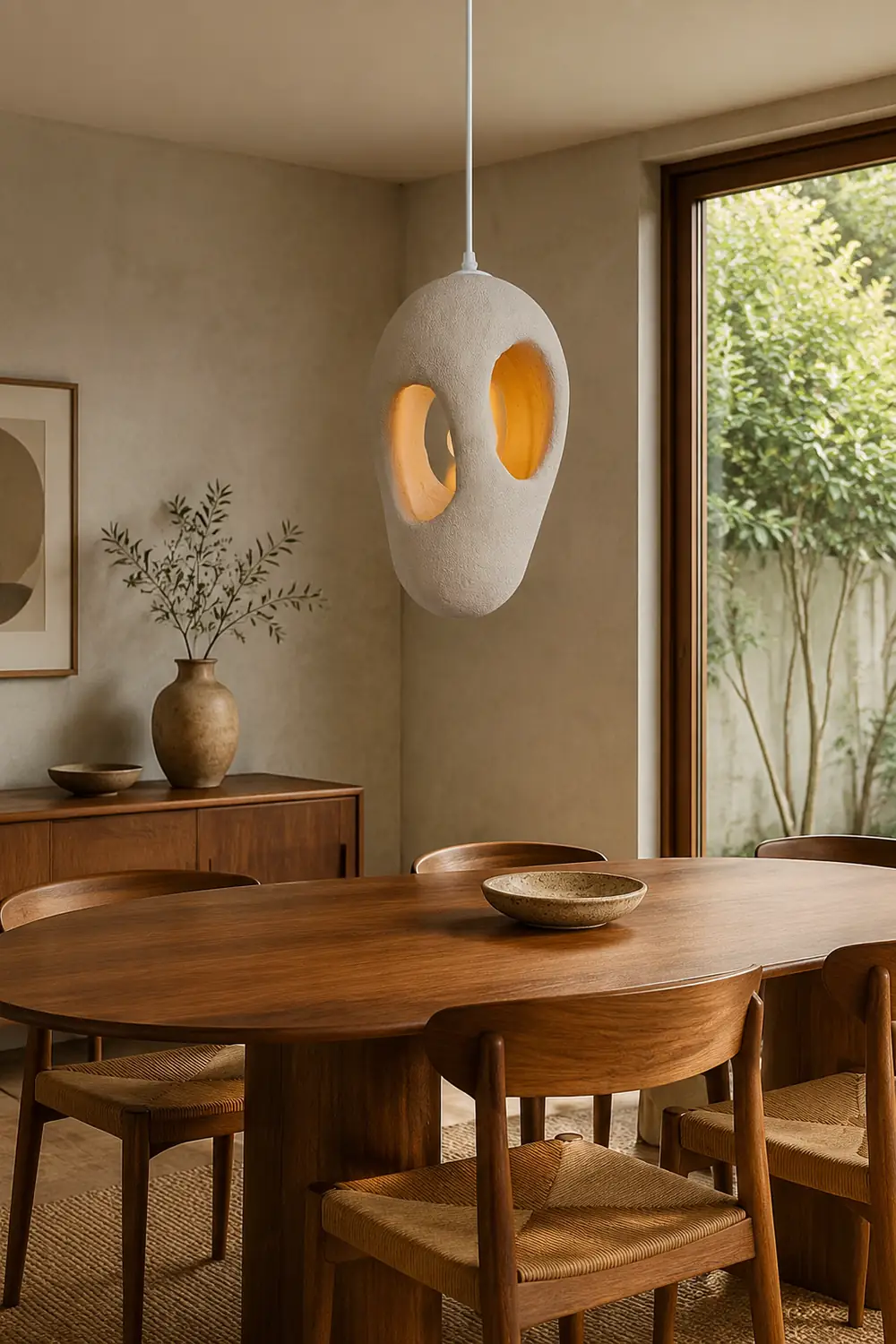Hand-Built White Pendant Lamp - Lumpaz