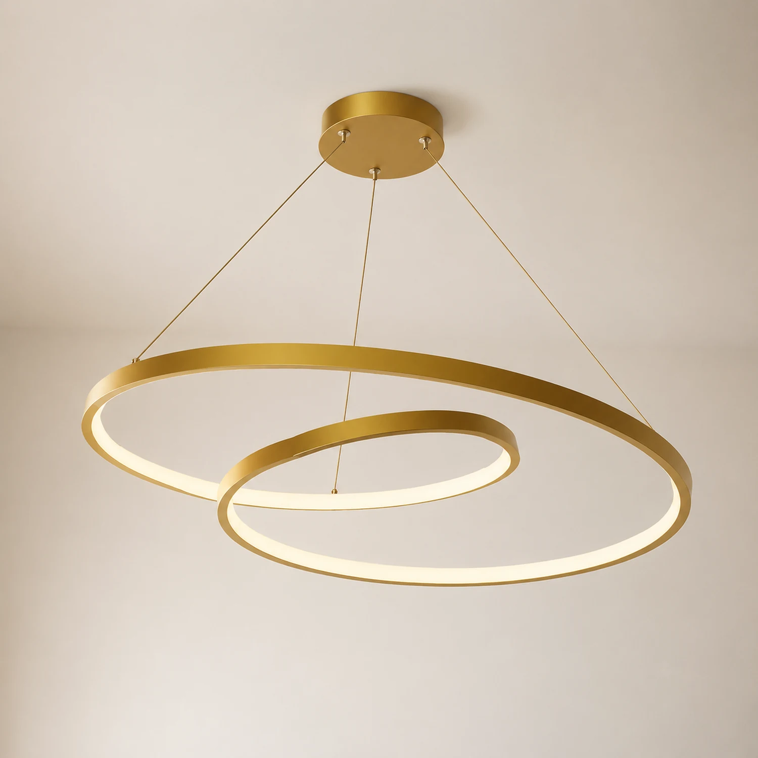 Arisha Pendant Light Curved Circle, Brass - Lumpaz