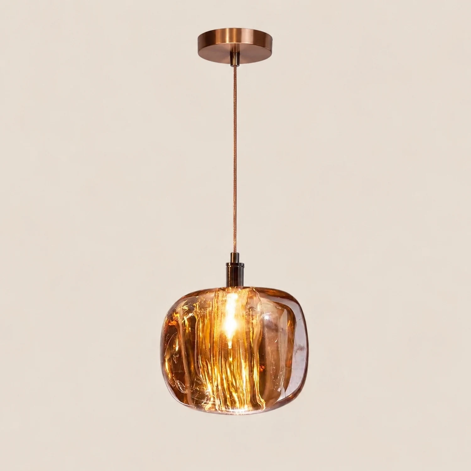 Hailie Modern Bubble Glass LED Pendant Light, Amber/Clear/Gray - Lumpaz