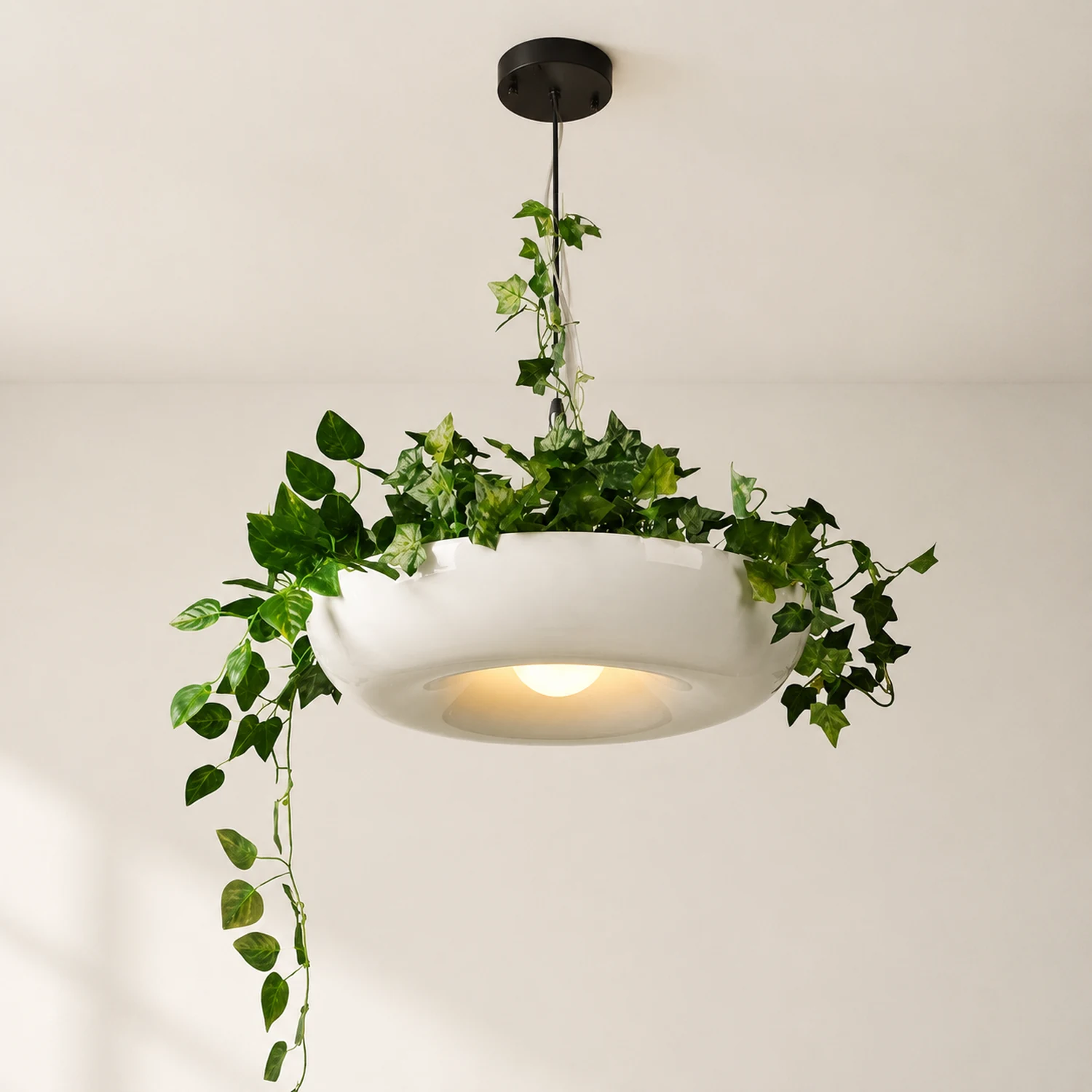 Nest Pendant Light Modern, Metal, Black/Green/White, Living Room - Lumpaz
