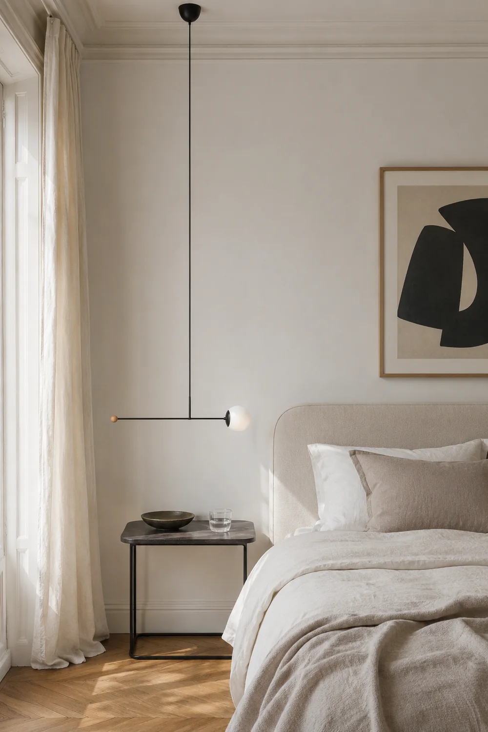 Avi Minimalist Round Metal Led Pendant Light, Living Room - Lumpaz