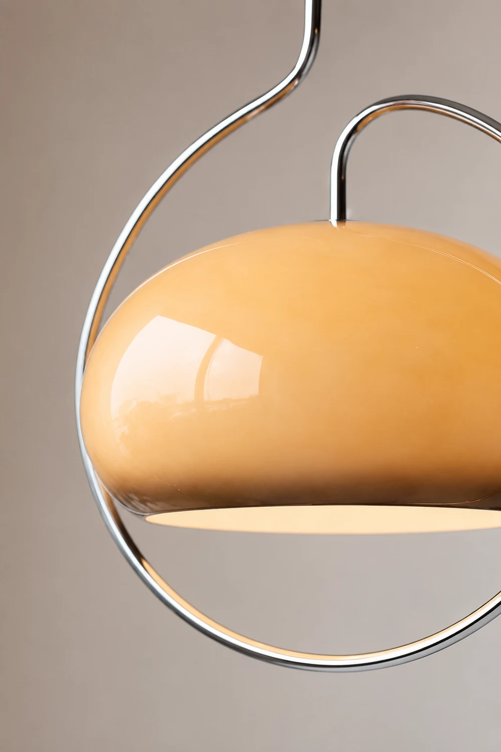 Hailie Retro Glass Pendant Light, Brown/White - Lumpaz