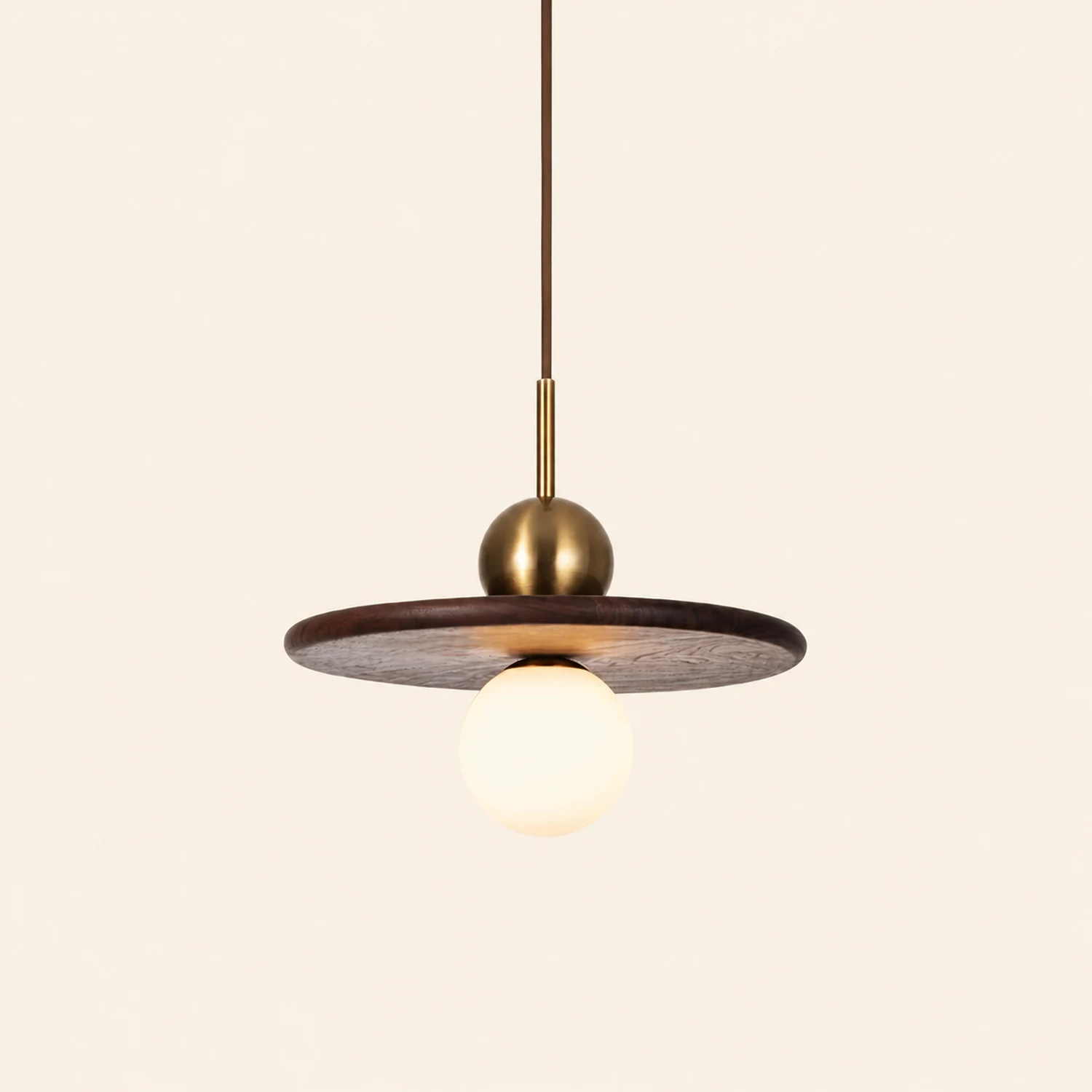 Flying Saucer Walnut Pendant Lamp - Lumpaz