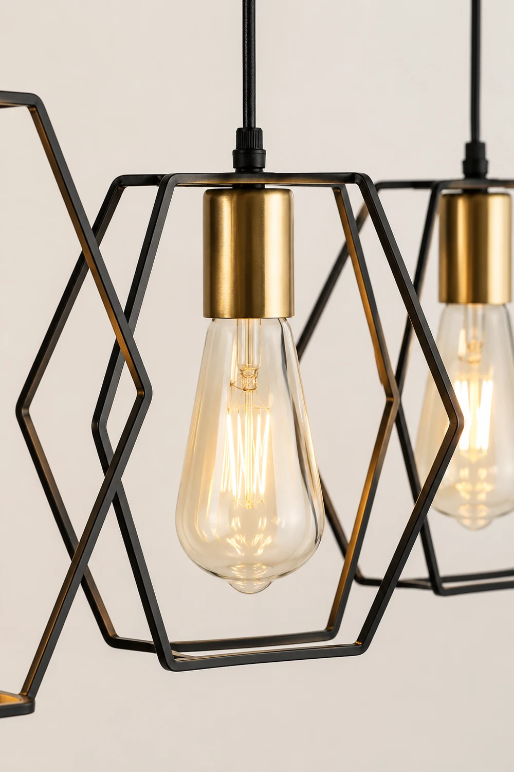 Bouvet Rustic Farmhouse 3/5 Light Pendant, Black - Lumpaz