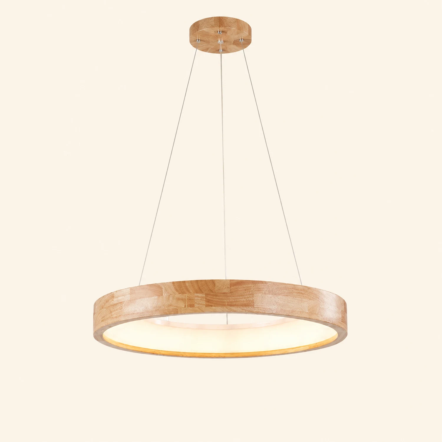 Ozawa Modern Ring Wood Pendant Light - Lumpaz