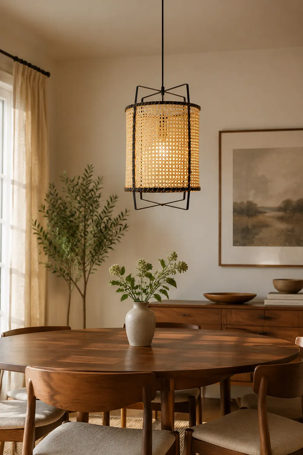 Rattan Cane Pendant Light - Lumpaz
