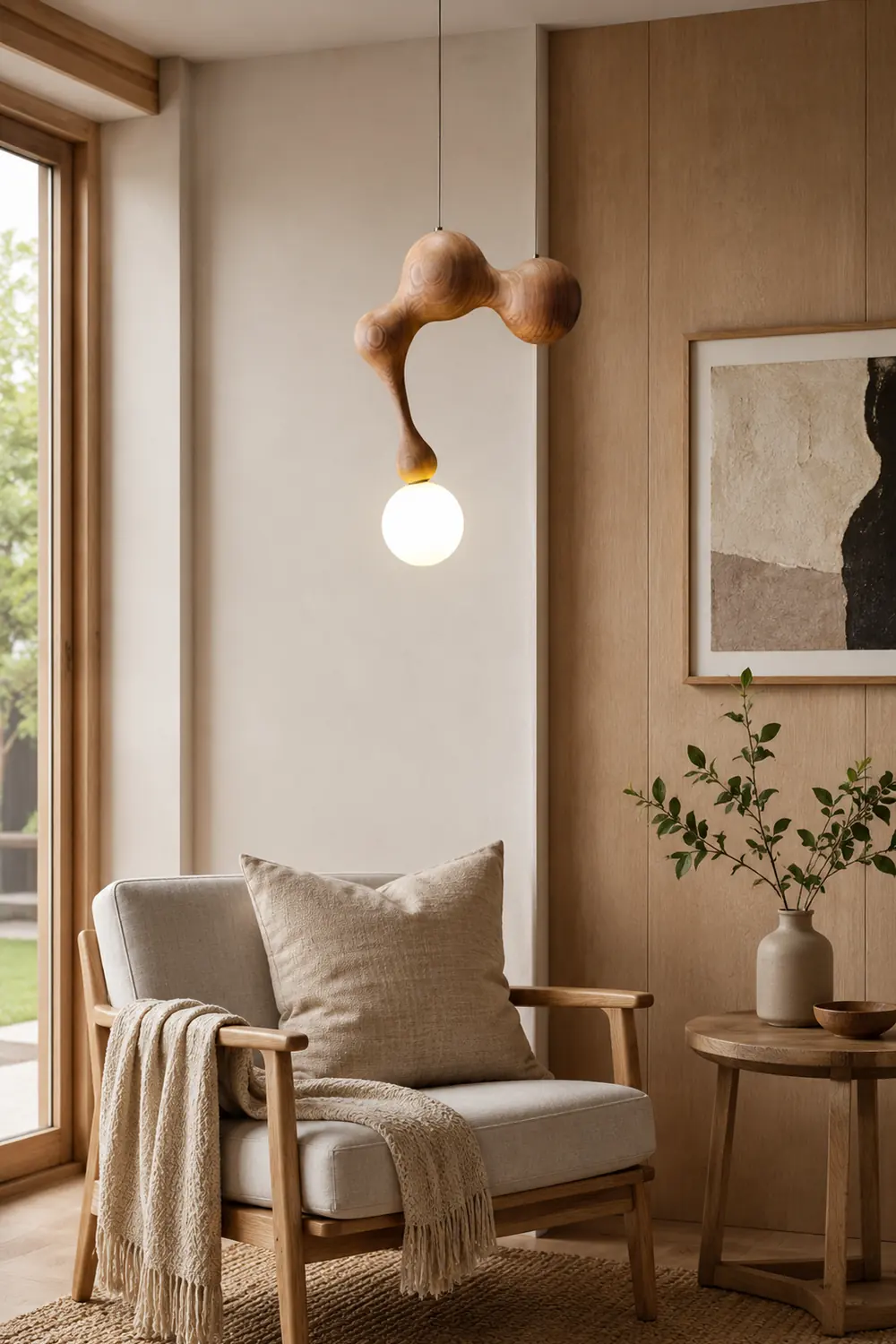 Jenna Wooden Pendant Lamp - Lumpaz