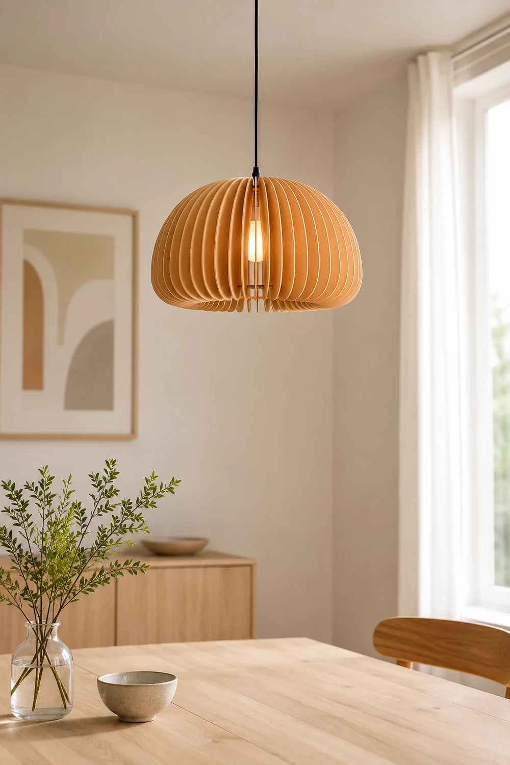 Wooden Pumpkin Pendant Lamp - Lumpaz