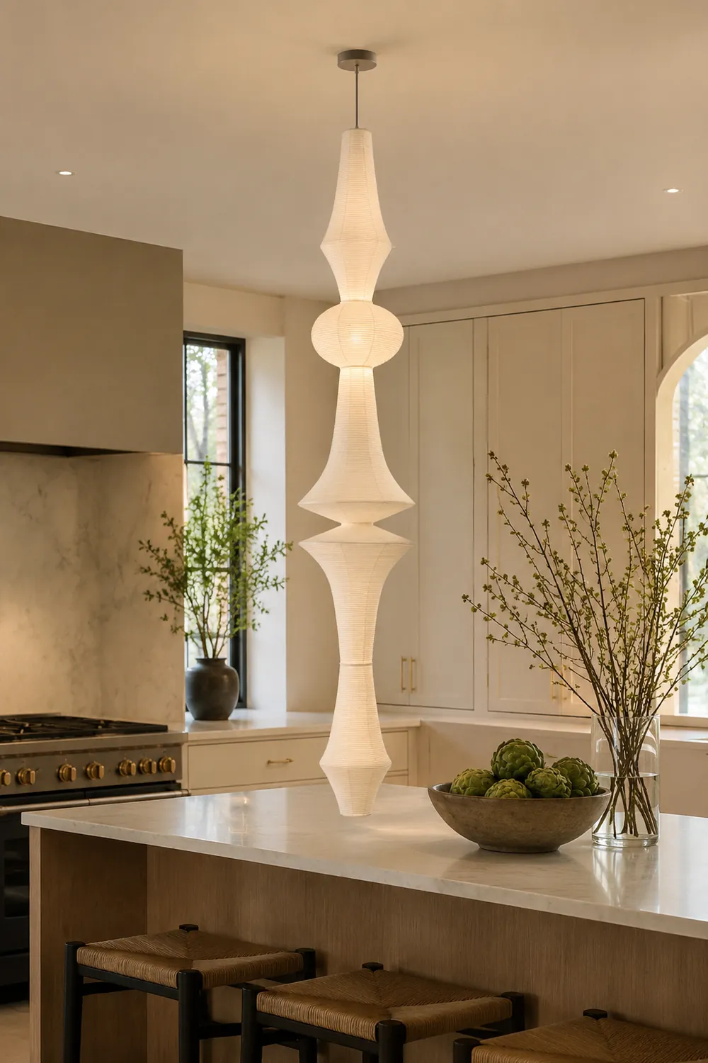 Washi Paper E Pendant Light - Lumpaz