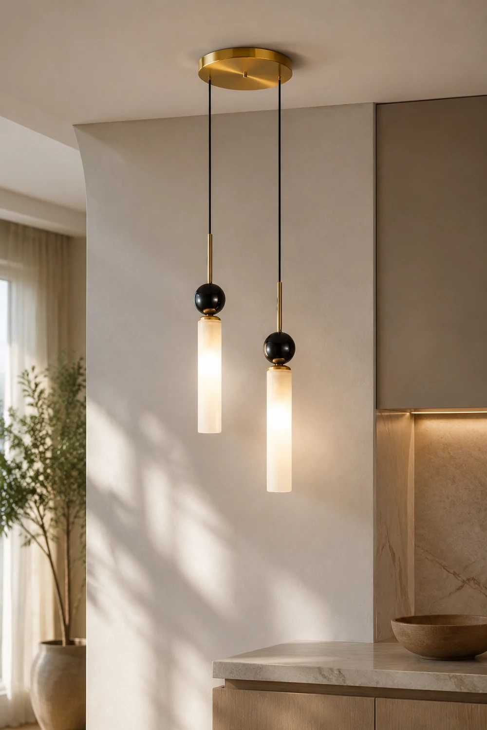 Marble Vertical Pendant Lamp - Lumpaz