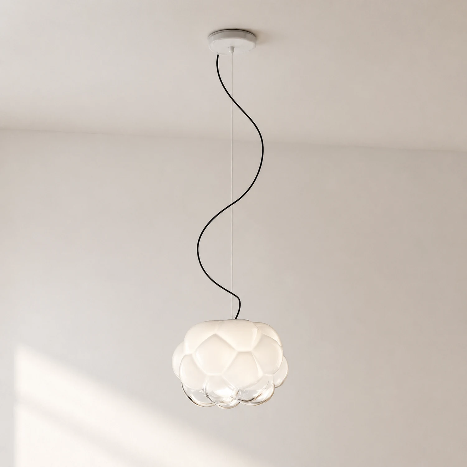 Modern Bostock Cloud Glass Pendant Light, White - Lumpaz