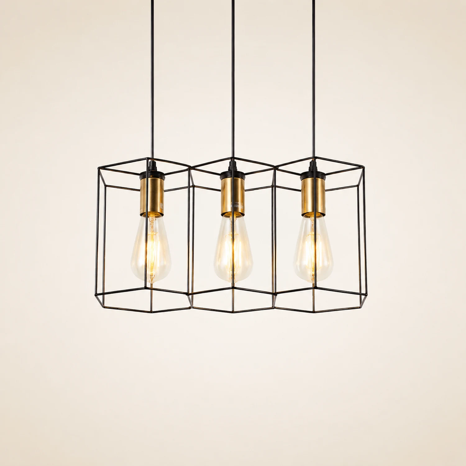 Bouvet Rustic Farmhouse 3/5 Light Pendant, Black - Lumpaz