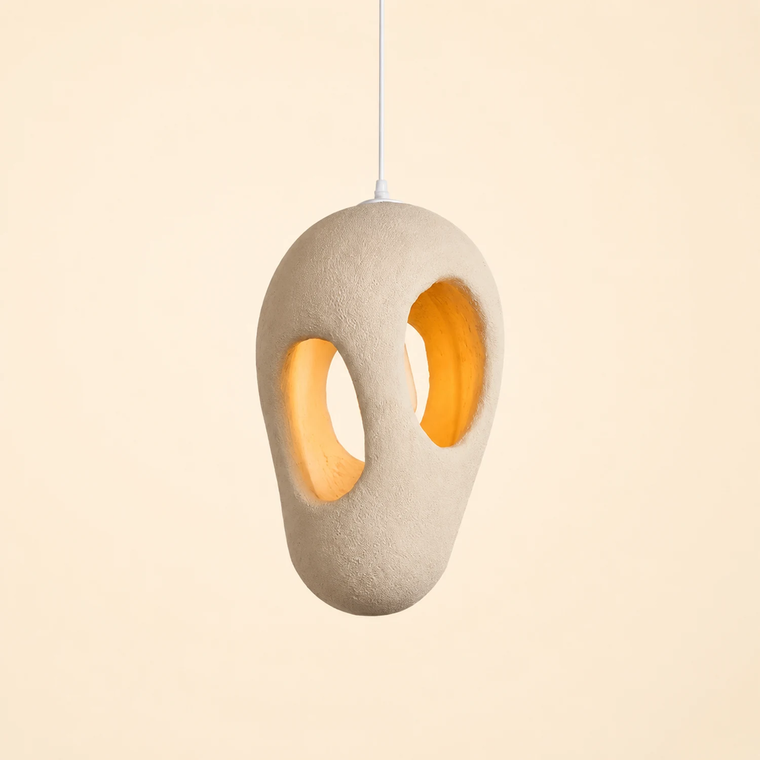 Hand-Built White Pendant Lamp - Lumpaz