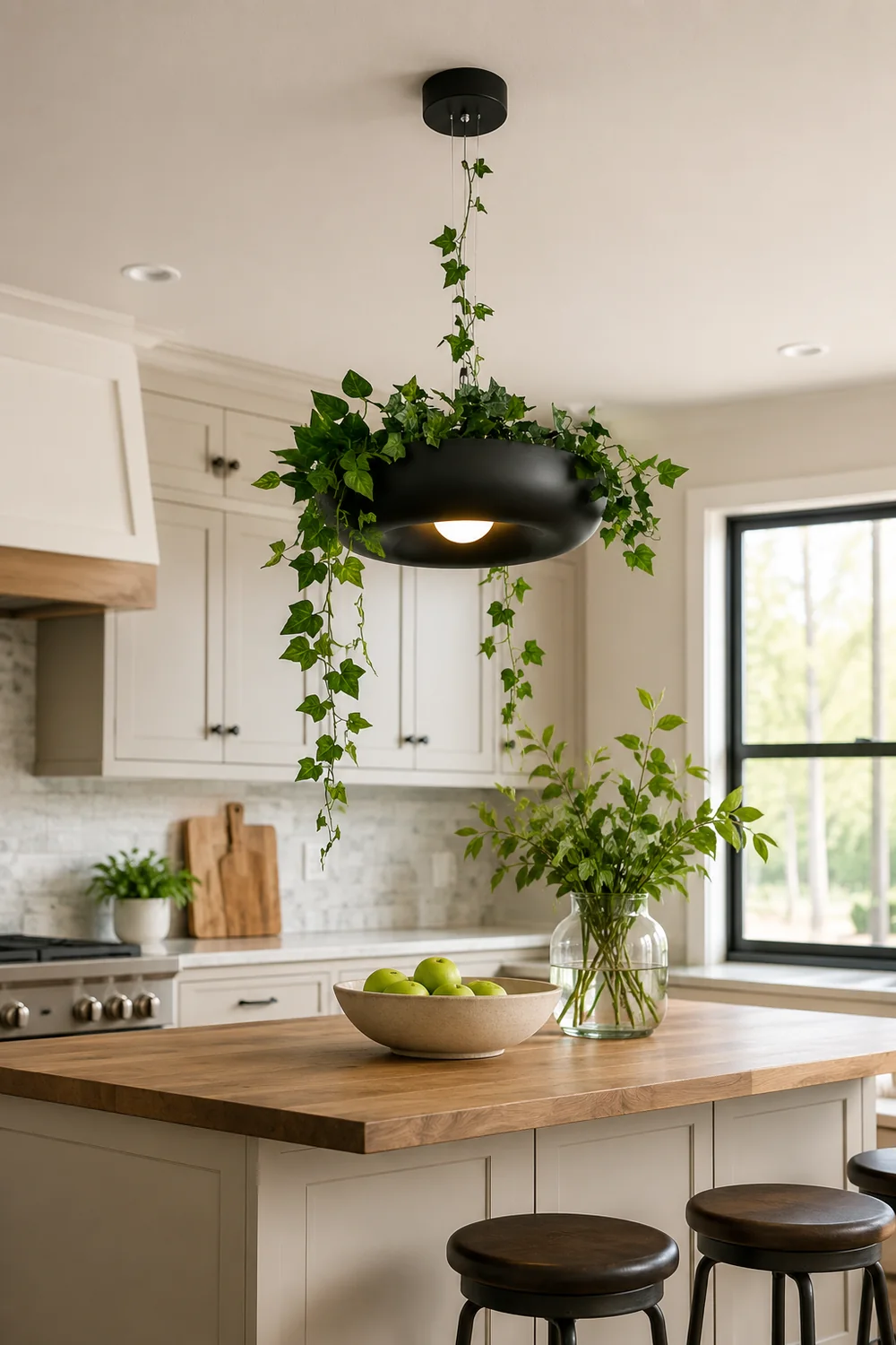 Nest Pendant Light Modern, Metal, Black/Green/White, Living Room - Lumpaz
