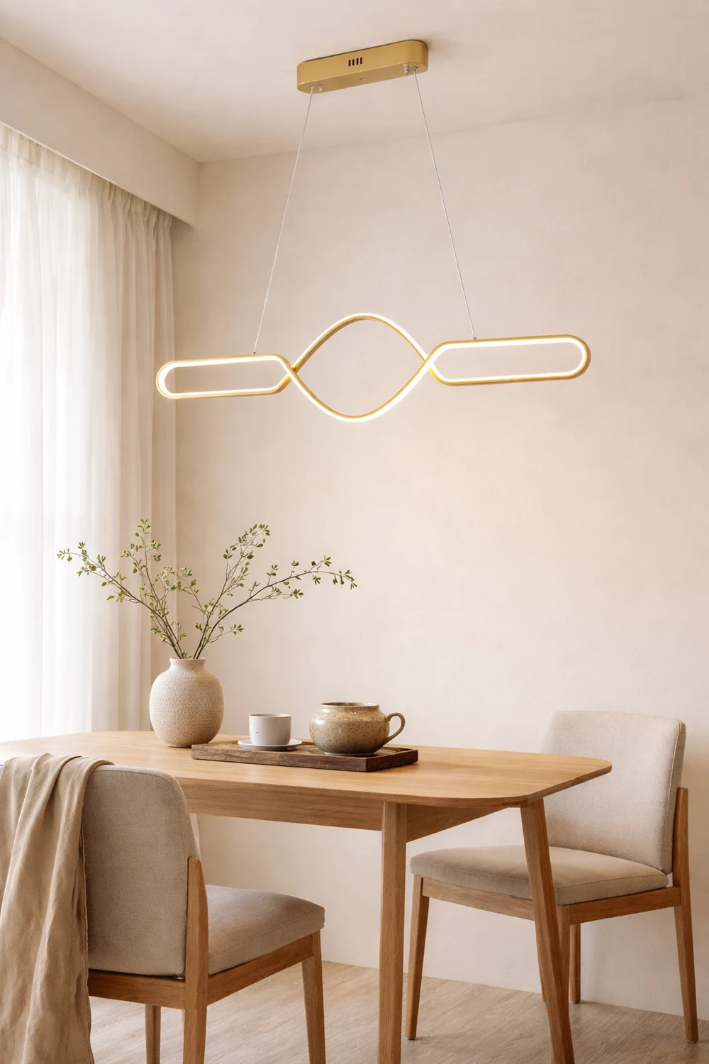 Bouvet Nordic Geometric Cross-Linear Pendant Light - Lumpaz