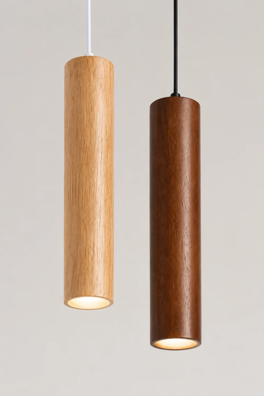Ozawa Cylindrical Wood Pendant Light for Bedroom Kitchen Island - Lumpaz