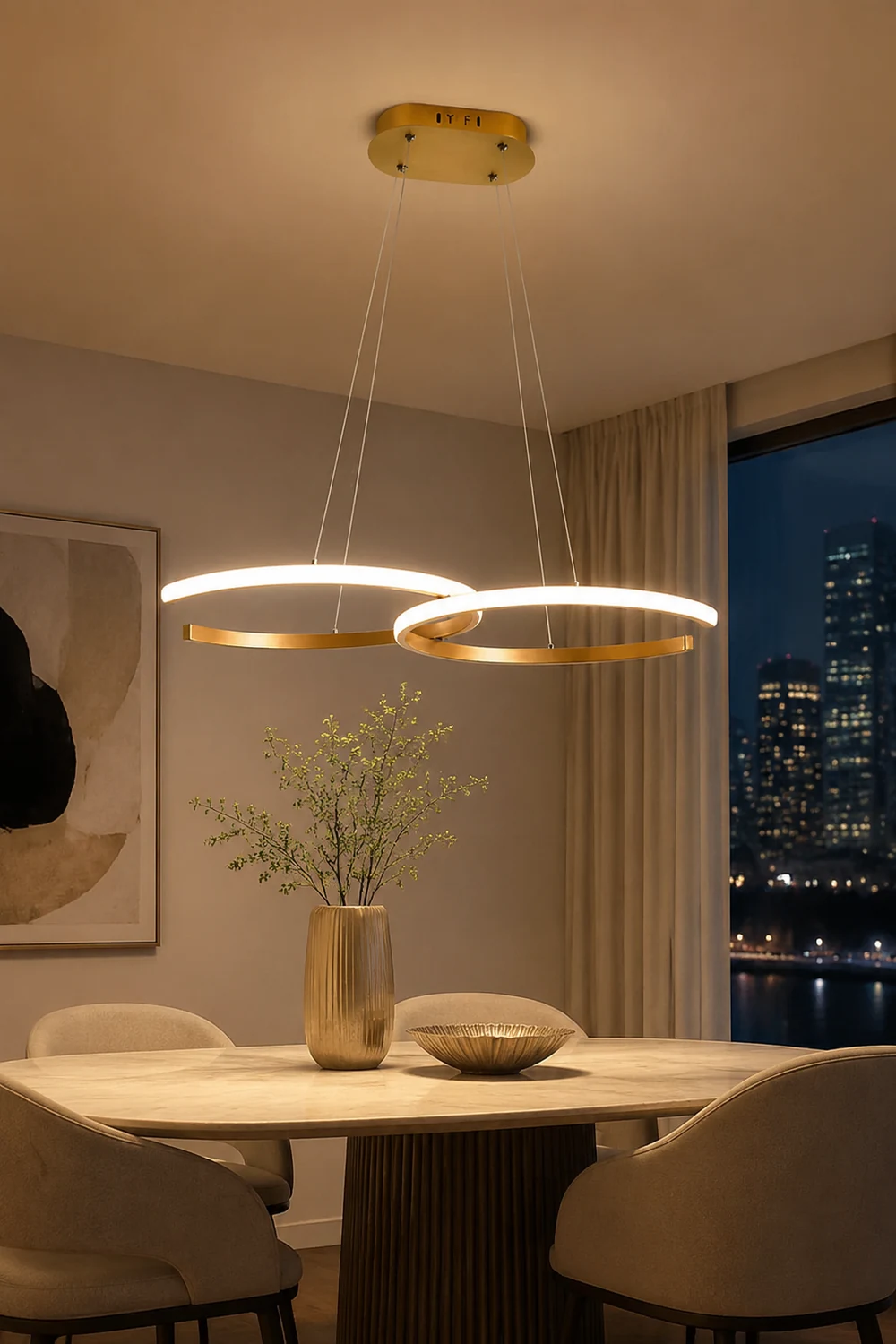Modern Minimalist Pendant Light, Double-C - Lumpaz