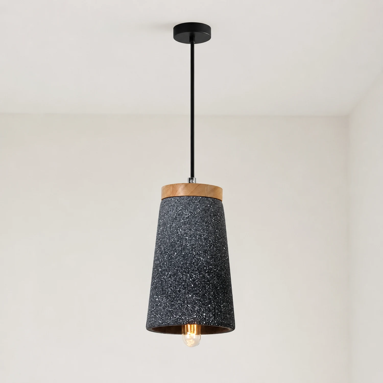 Coburg Wood Cement Pendant Light - Lumpaz