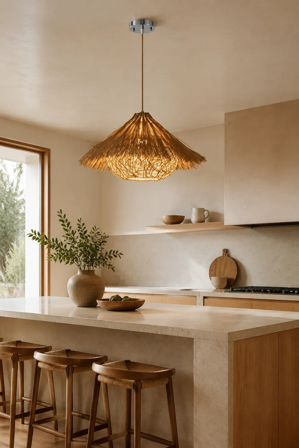 Muto Hand-Woven Rattan Modelling Pendant Light - Lumpaz