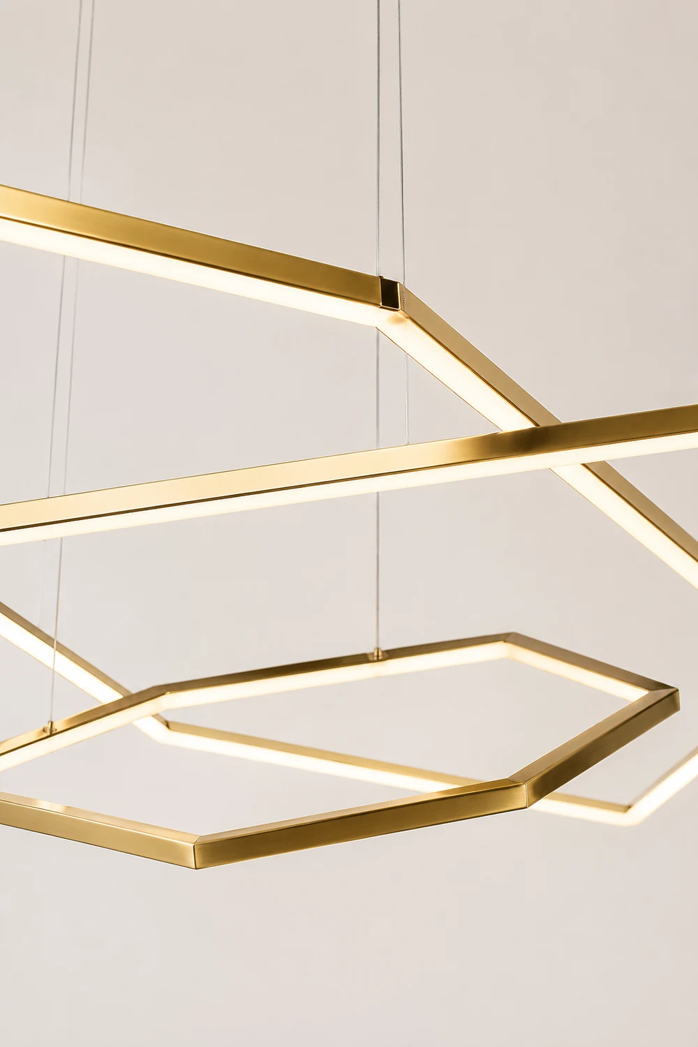Edge Minimalist Geomatic Metal Pendant Light, Gold, DIY - Lumpaz