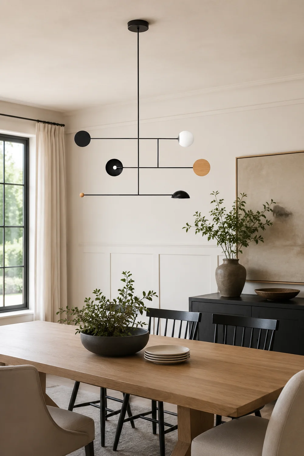 Avi Minimalist Round Metal Led Pendant Light, Living Room - Lumpaz