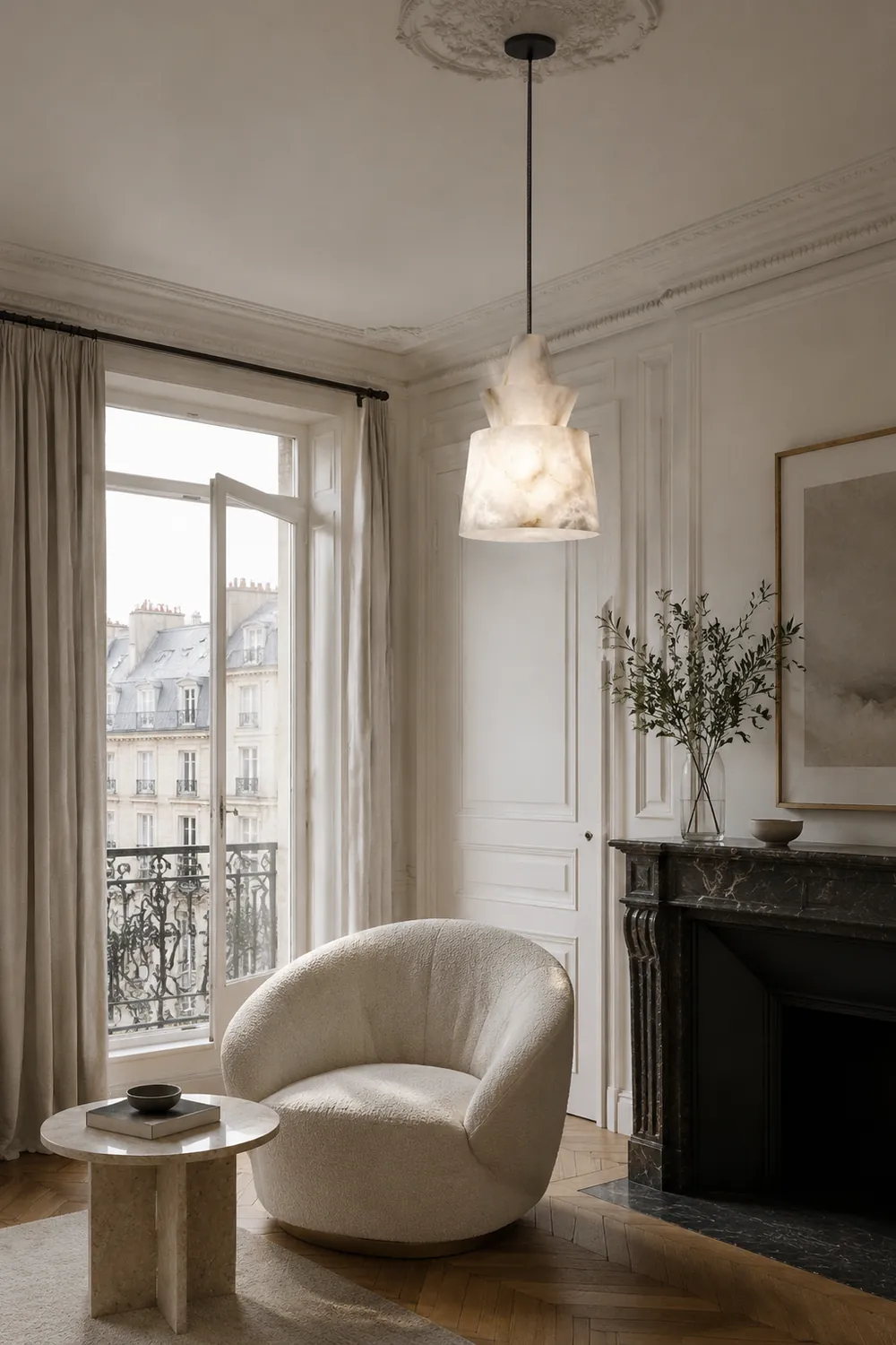 White Alabaster  Pendant Light - Lumpaz