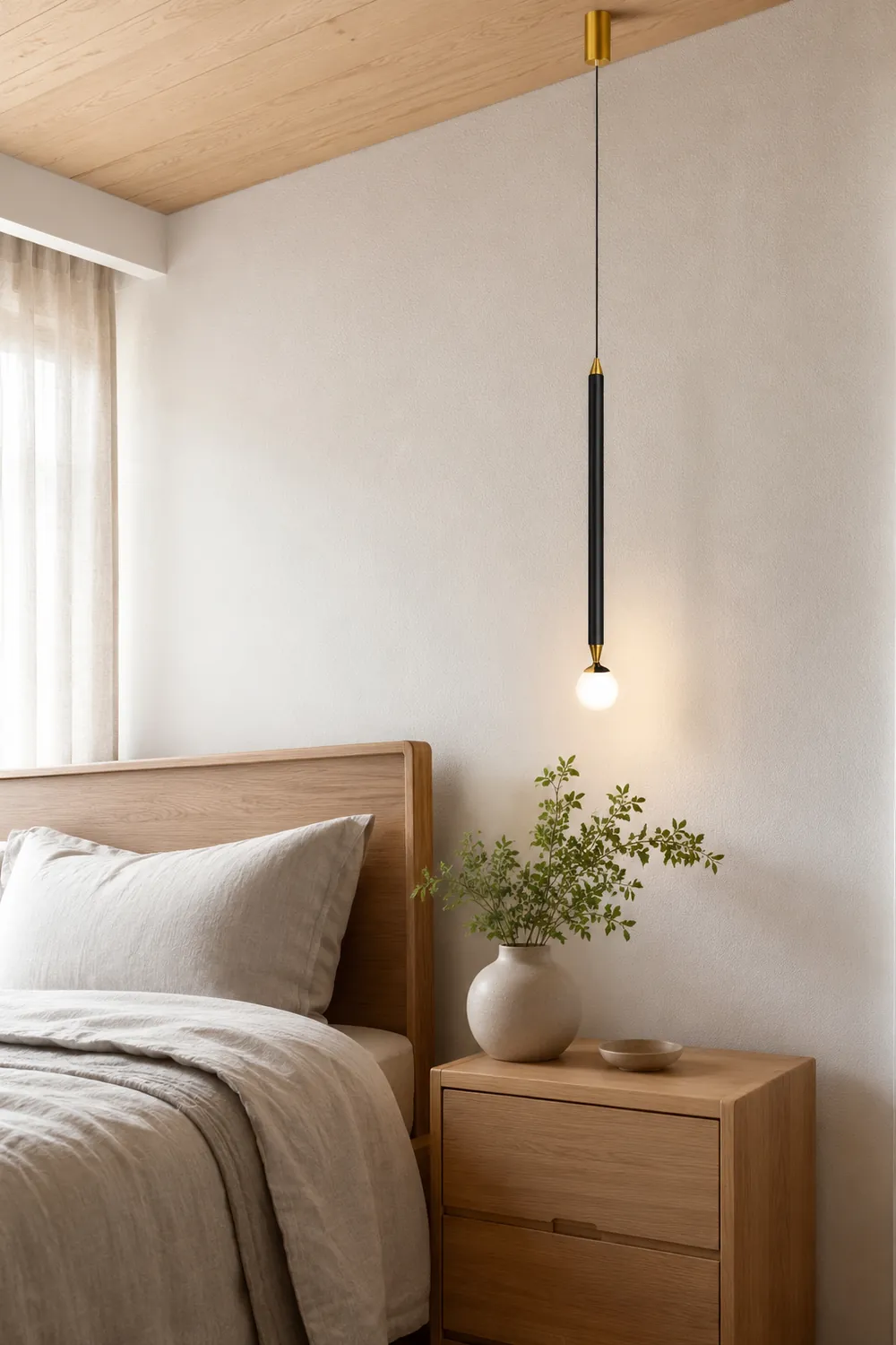Carr Linear Metal Pendant Light, Black & Gold - Lumpaz
